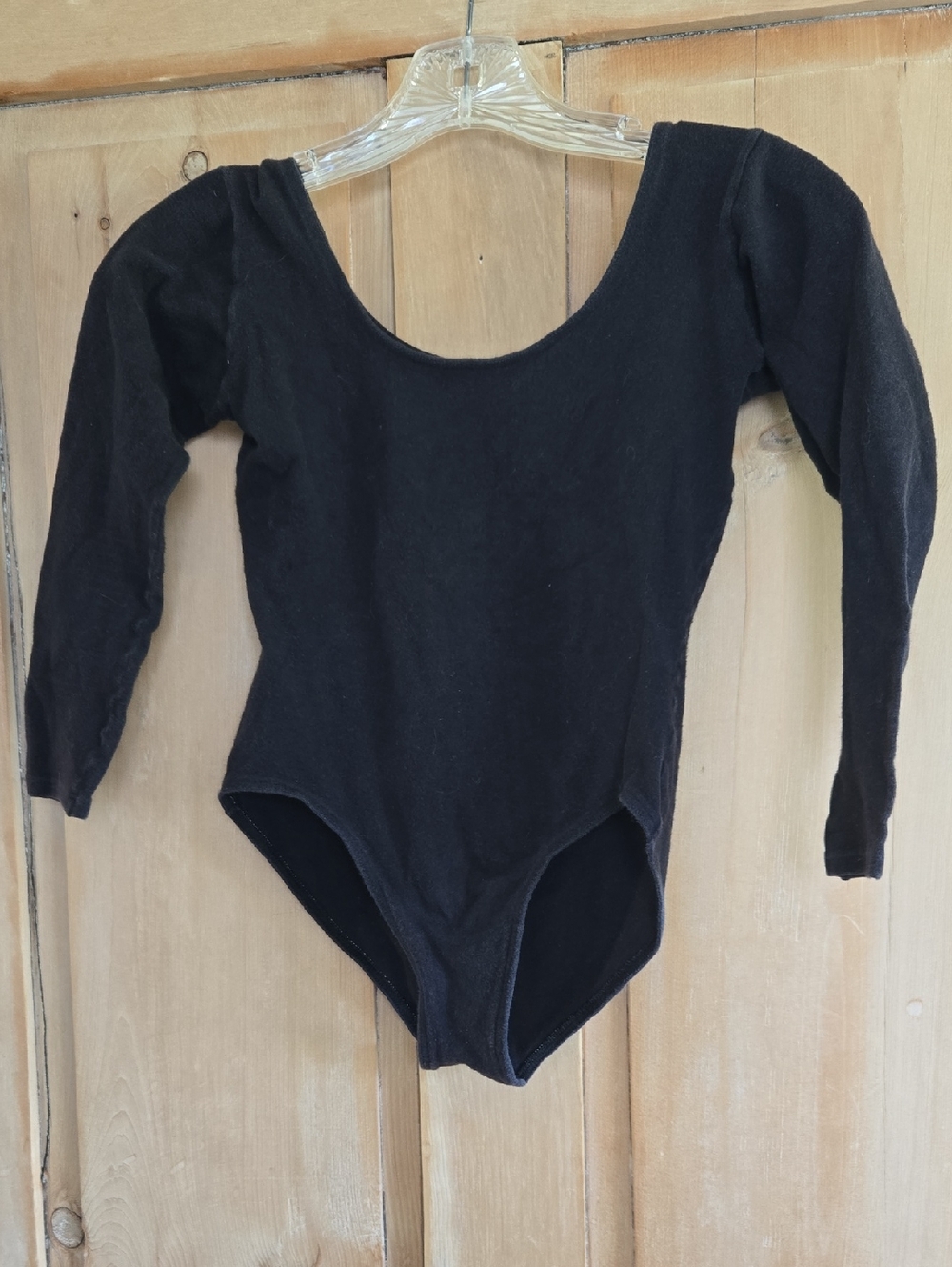 Black Long-Sleeve Kids One-Piece Leotard